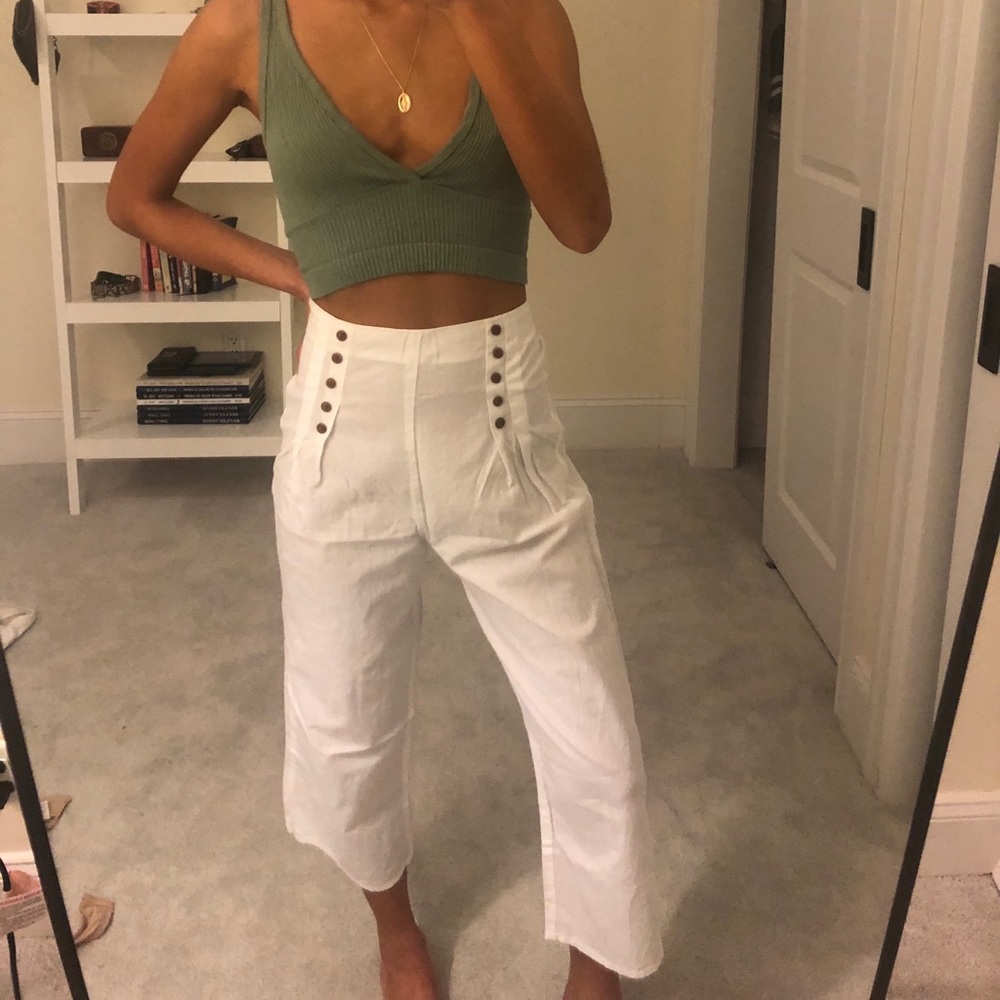 Pretty Little Thing White Linen Pants